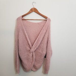 NWT Made with love by fct fuzzy  Pink  Sweater